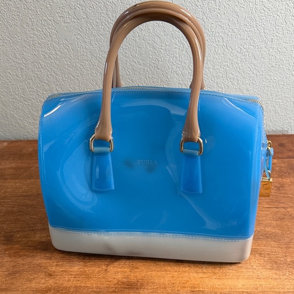 FURLA Blue Candy Boston Jelly Handbag - Picture 4 of 11